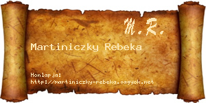Martiniczky Rebeka névjegykártya